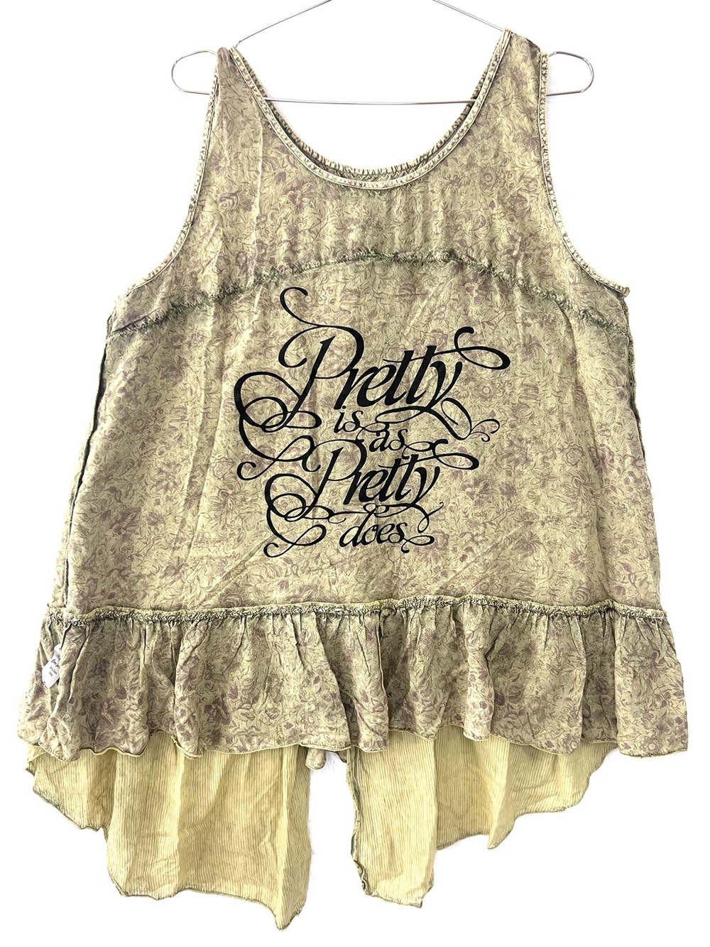 🪞NWT | A Rare Bird | Pretty Is As Pretty Does Ruffle-Hem Reversible Tank | S/M